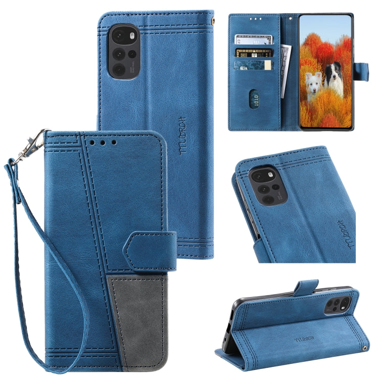 For Motorola Moto G22 Splicing Leather Phone Case