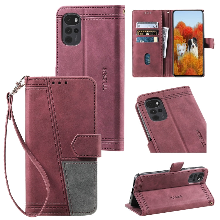 For Motorola Moto G22 Splicing Leather Phone Case