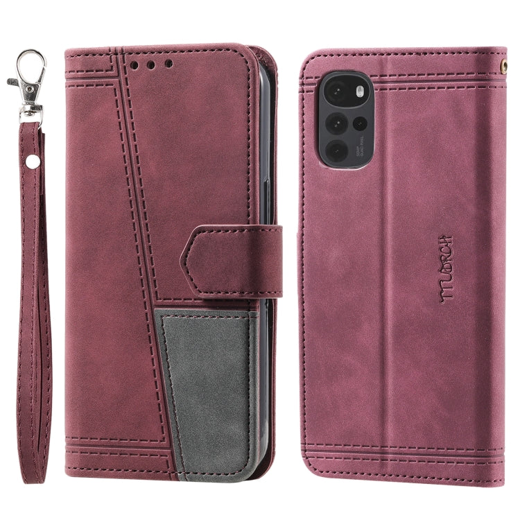 For Motorola Moto G22 Splicing Leather Phone Case