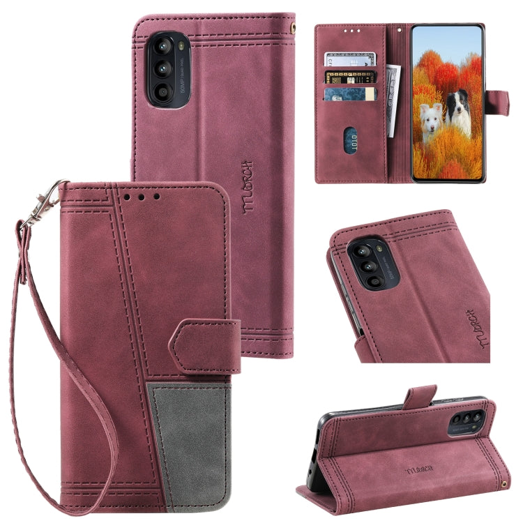 For Motorola Moto G52 Splicing Leather Phone Case