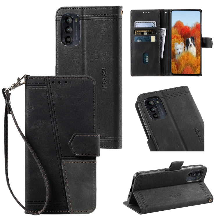For Motorola Moto G52 Splicing Leather Phone Case