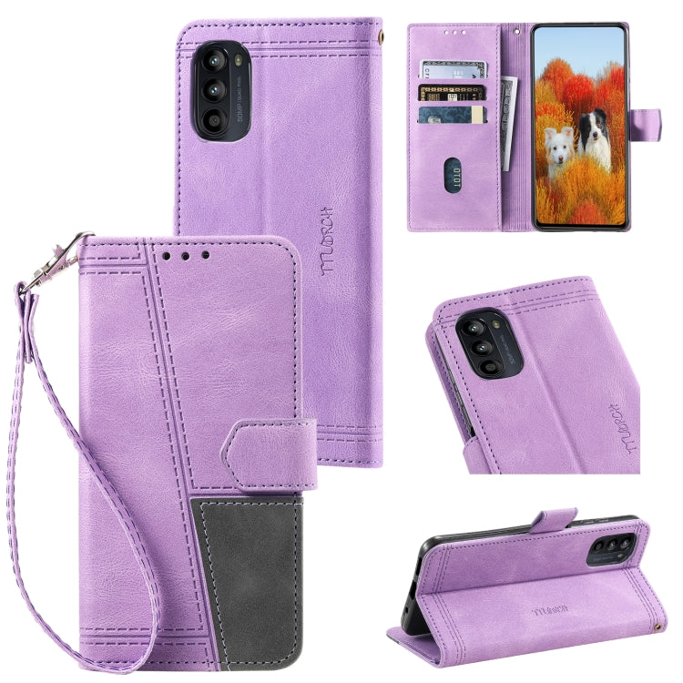 For Motorola Moto G52 Splicing Leather Phone Case