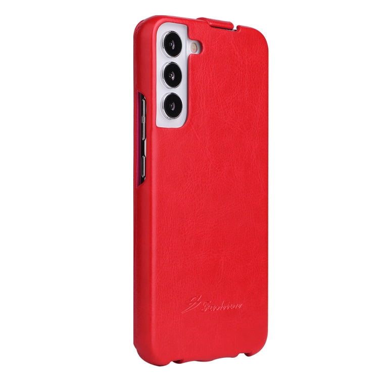 For Samsung Galaxy S22+ 5G Fierre Shann 64 Texture Vertical Flip PU Leather Phone Case