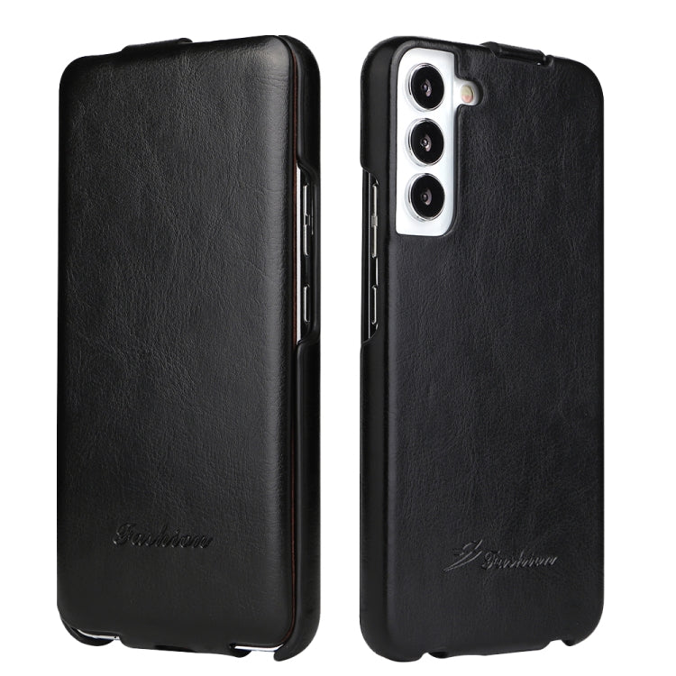 For Samsung Galaxy S22+ 5G Fierre Shann 64 Texture Vertical Flip PU Leather Phone Case