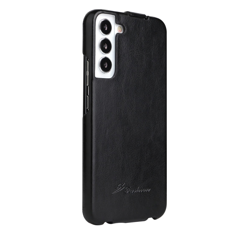 For Samsung Galaxy S22+ 5G Fierre Shann 64 Texture Vertical Flip PU Leather Phone Case