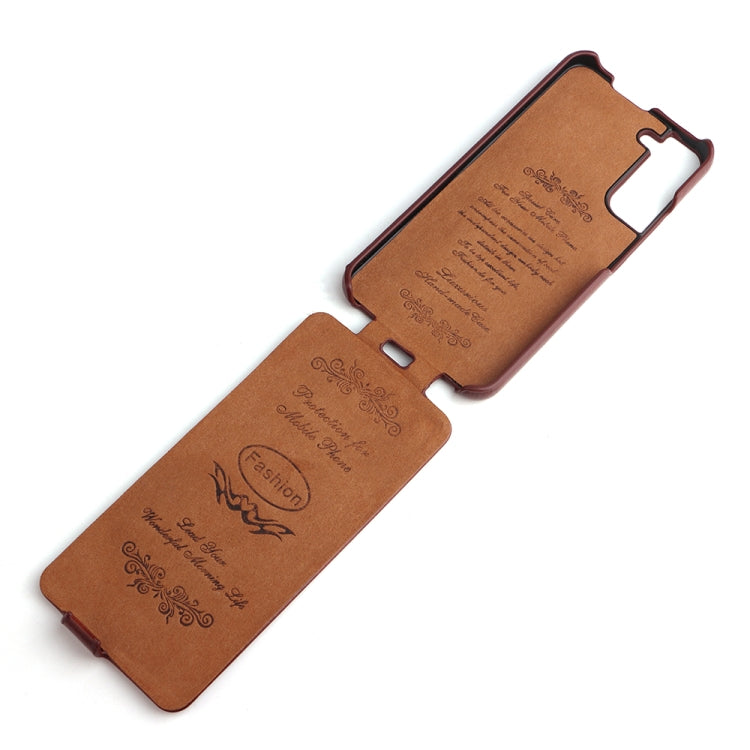 For Samsung Galaxy S22+ 5G Fierre Shann 64 Texture Vertical Flip PU Leather Phone Case