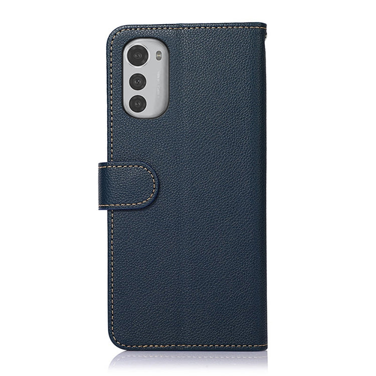 For Motorola Moto E32 4G KHAZNEH Litchi Texture Leather RFID Phone Case