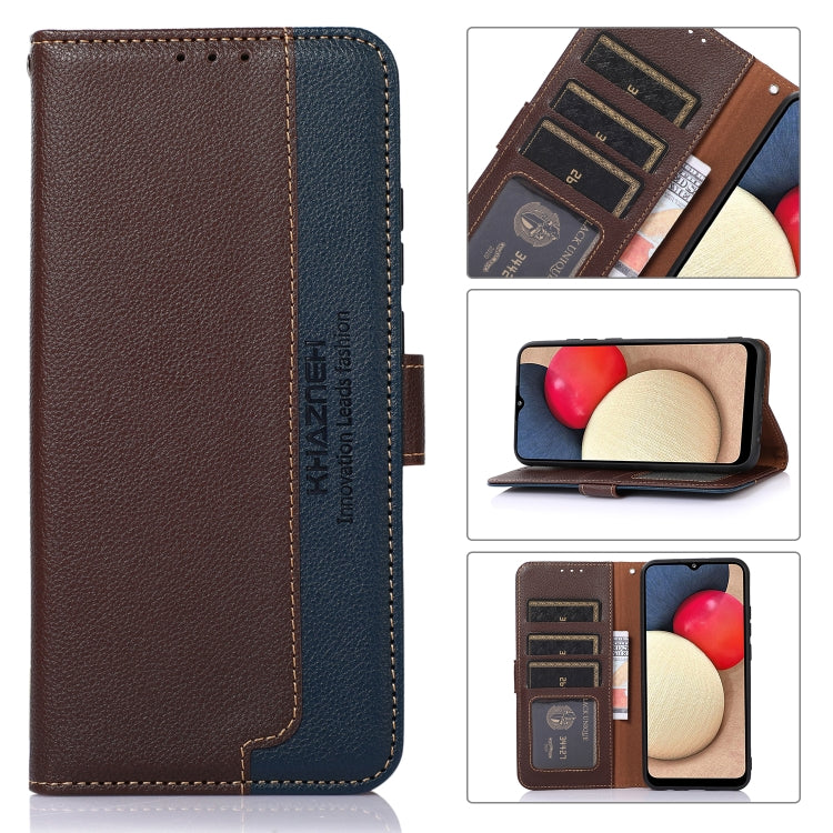 For Motorola Moto E32 4G KHAZNEH Litchi Texture Leather RFID Phone Case