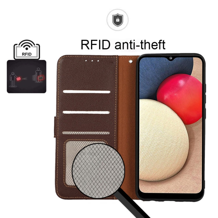 For Motorola Moto E32 4G KHAZNEH Litchi Texture Leather RFID Phone Case
