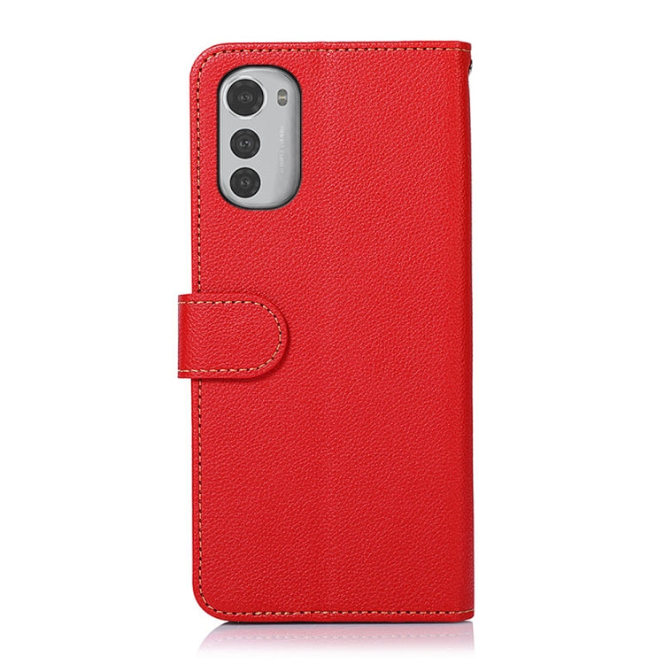 For Motorola Moto E32 4G KHAZNEH Litchi Texture Leather RFID Phone Case