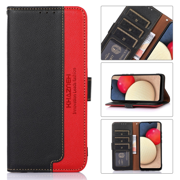 For Motorola Moto E32 4G KHAZNEH Litchi Texture Leather RFID Phone Case