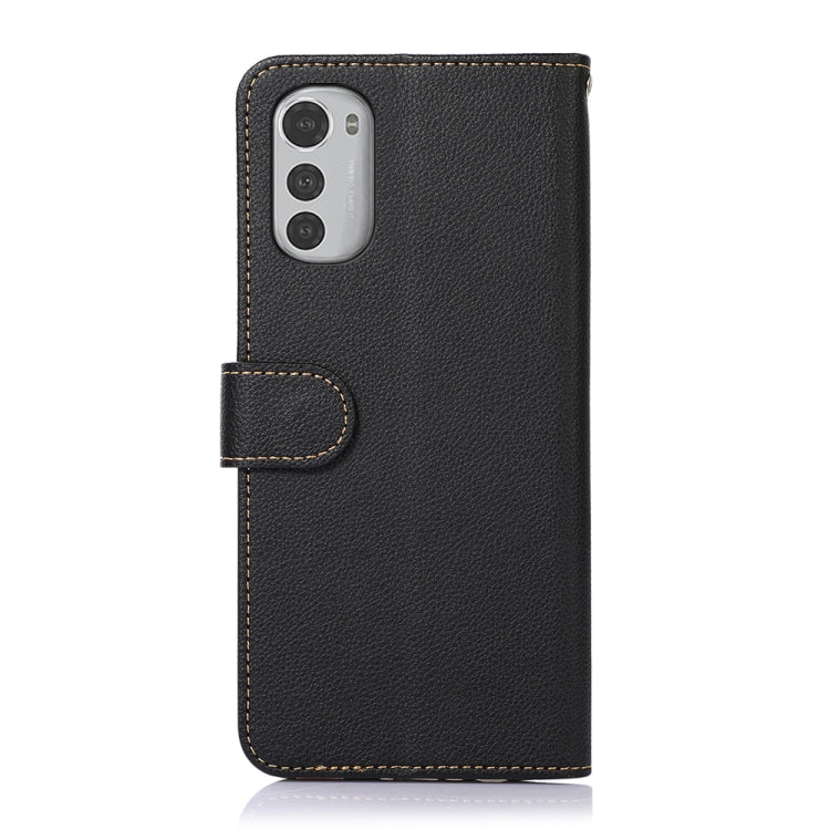 For Motorola Moto E32 4G KHAZNEH Litchi Texture Leather RFID Phone Case