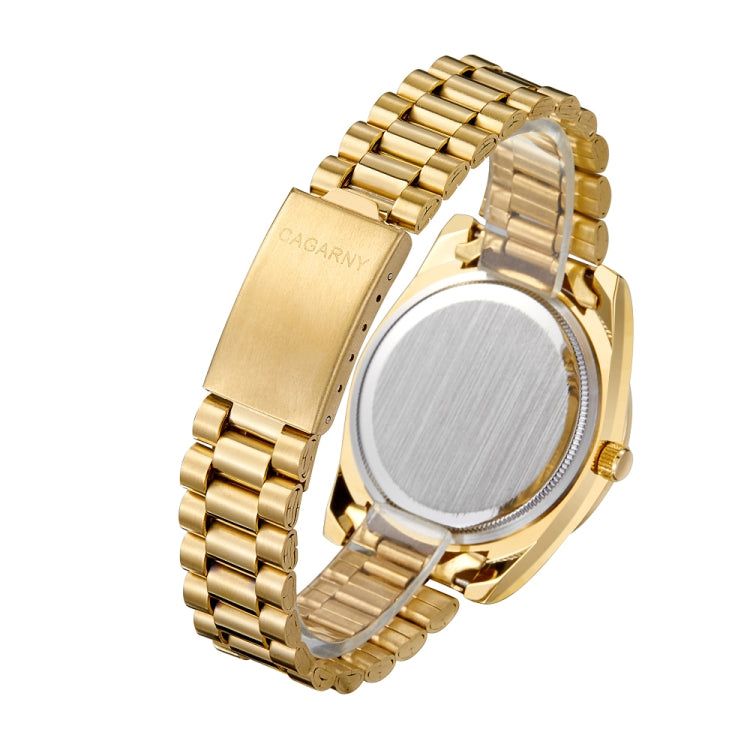 CAGARNY 6886 Diamond-encrusted Roman Numeral Dial Quartz Watch for Men