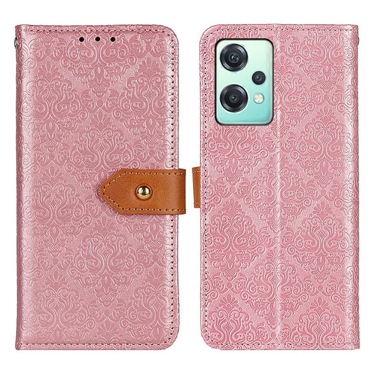 For OnePlus CE 2 Lite 5G European Floral Embossed Flip Leather Phone Case