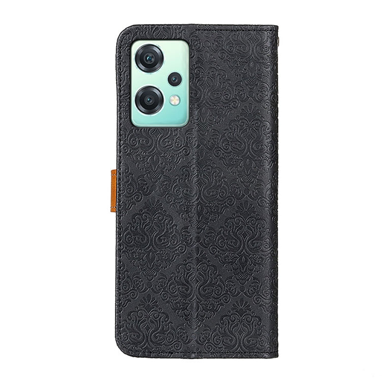 For OnePlus CE 2 Lite 5G European Floral Embossed Flip Leather Phone Case