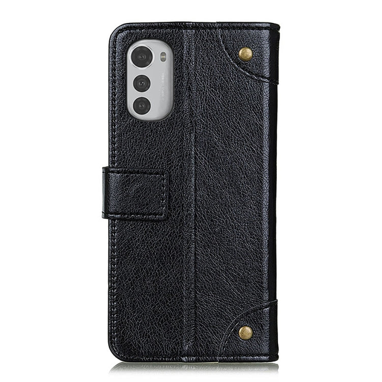 For Motorola Moto E32 4G Copper Buckle Nappa Texture Leather Phone Case