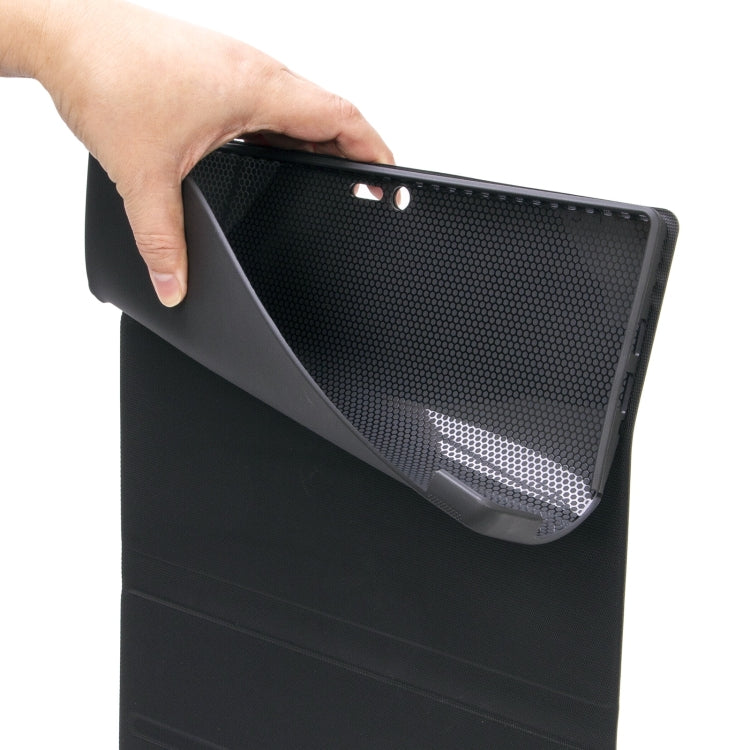 SF128 Tree Texture Bluetooth Keyboard Leather Tablet Case For Microsoft Surface Pro 8(Black)