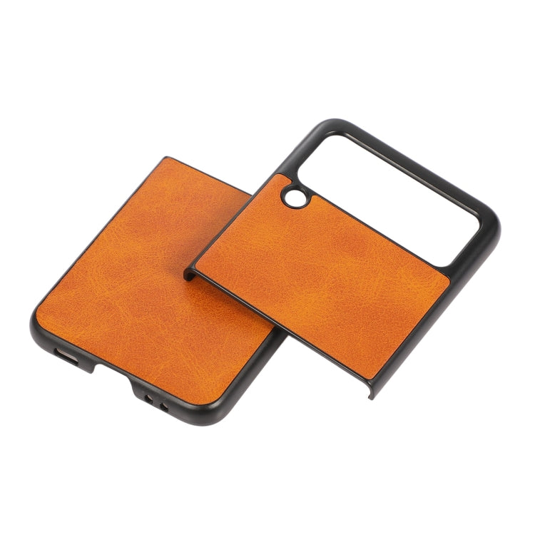 For Samsung Galaxy Z Flip3 5G Two-color Calf Texture PU Phone Case