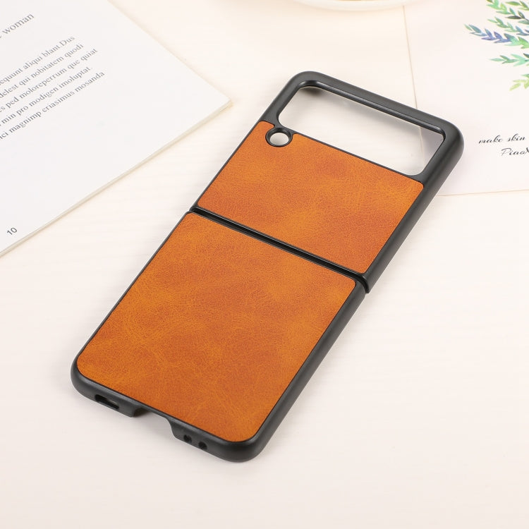 For Samsung Galaxy Z Flip3 5G Two-color Calf Texture PU Phone Case
