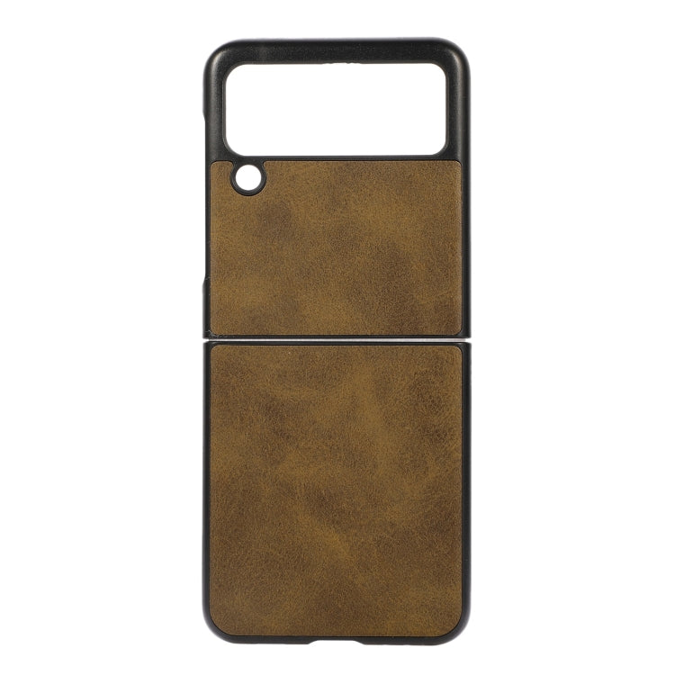 For Samsung Galaxy Z Flip3 5G Two-color Calf Texture PU Phone Case