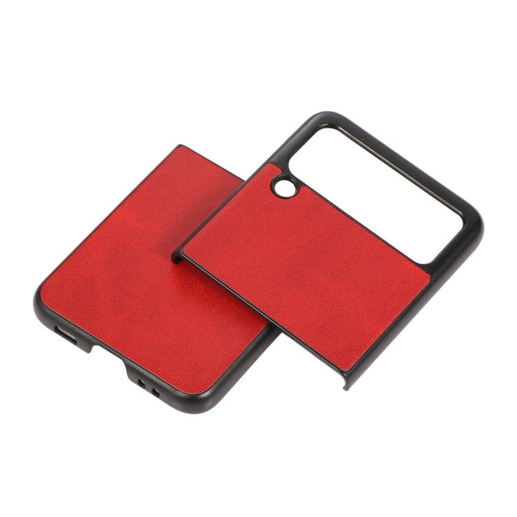 For Samsung Galaxy Z Flip3 5G Two-color Calf Texture PU Phone Case