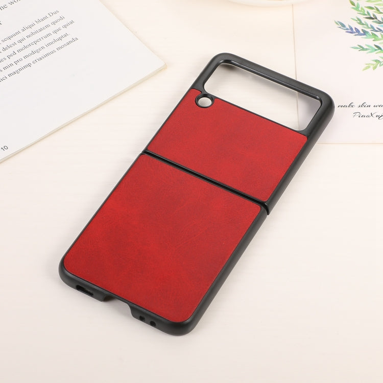 For Samsung Galaxy Z Flip3 5G Two-color Calf Texture PU Phone Case