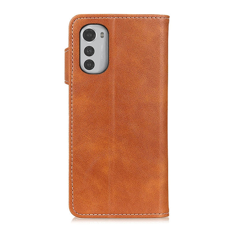 For Motorola Moto E32 4G S-Type Stitching Calf Texture Leather Phone Case
