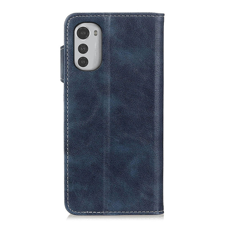 For Motorola Moto E32 4G S-Type Stitching Calf Texture Leather Phone Case