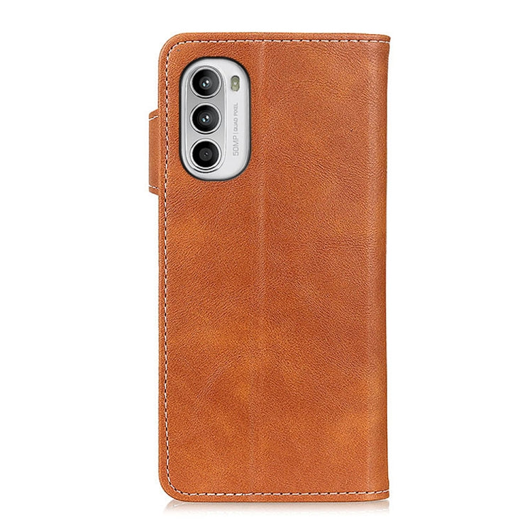 For Motorola Moto G52 4G S-Type Stitching Calf Texture Leather Phone Case