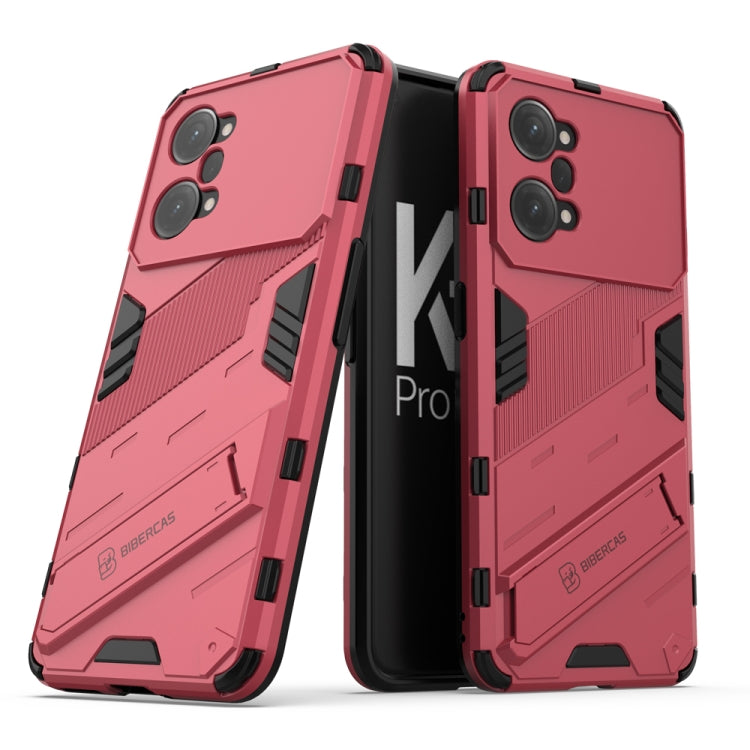 For OPPO K10 Pro 5G China Punk Armor 2 in 1 PC + TPU Shockproof Phone Case with Invisible Holder