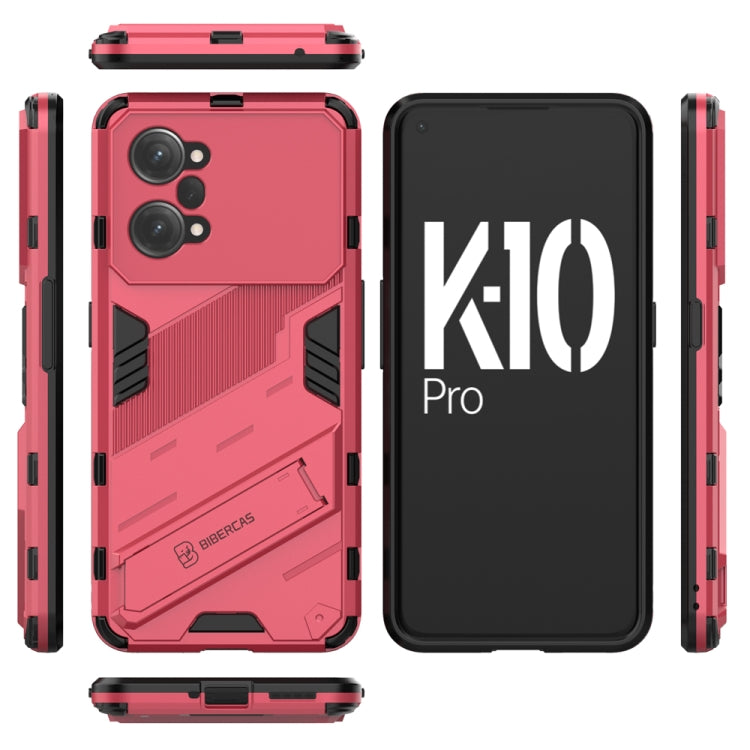 For OPPO K10 Pro 5G China Punk Armor 2 in 1 PC + TPU Shockproof Phone Case with Invisible Holder