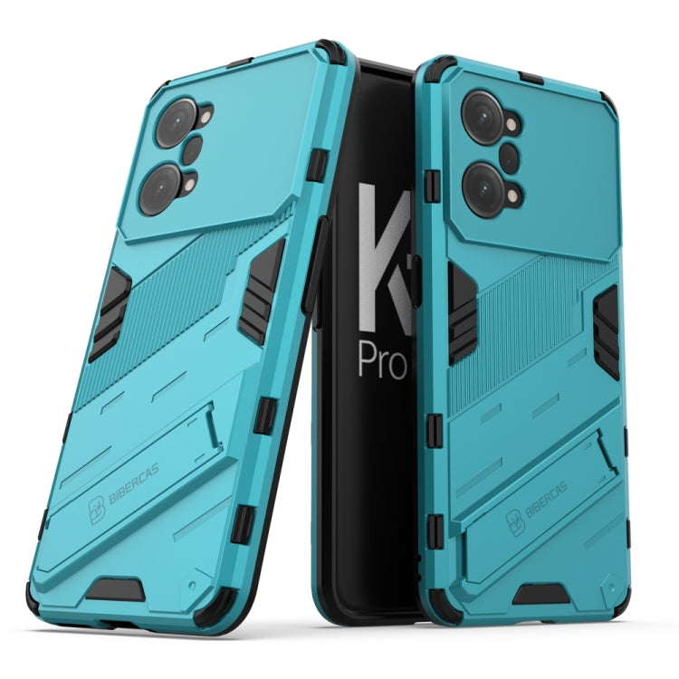 For OPPO K10 Pro 5G China Punk Armor 2 in 1 PC + TPU Shockproof Phone Case with Invisible Holder