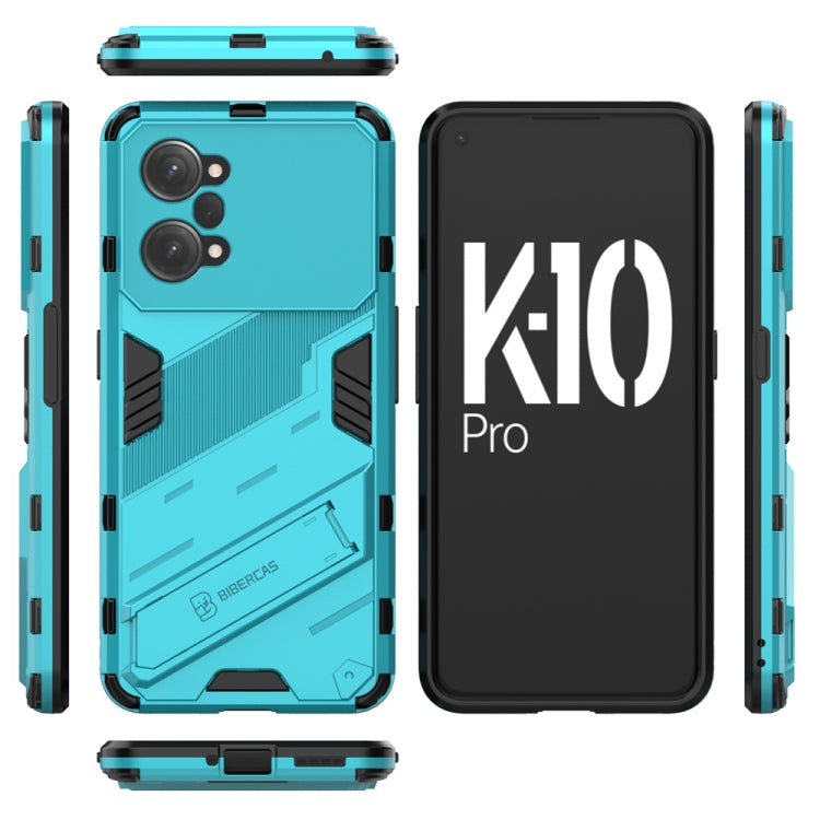 For OPPO K10 Pro 5G China Punk Armor 2 in 1 PC + TPU Shockproof Phone Case with Invisible Holder