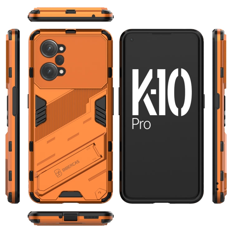 For OPPO K10 Pro 5G China Punk Armor 2 in 1 PC + TPU Shockproof Phone Case with Invisible Holder