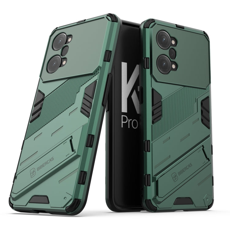For OPPO K10 Pro 5G China Punk Armor 2 in 1 PC + TPU Shockproof Phone Case with Invisible Holder