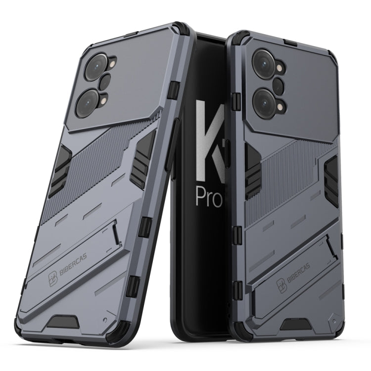 For OPPO K10 Pro 5G China Punk Armor 2 in 1 PC + TPU Shockproof Phone Case with Invisible Holder
