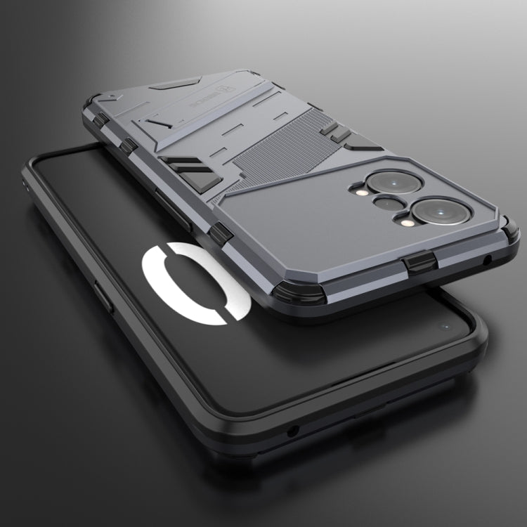 For OPPO K10 Pro 5G China Punk Armor 2 in 1 PC + TPU Shockproof Phone Case with Invisible Holder