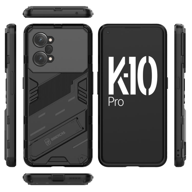 For OPPO K10 Pro 5G China Punk Armor 2 in 1 PC + TPU Shockproof Phone Case with Invisible Holder