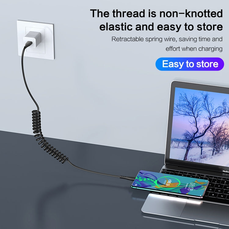 3A Micro USB Spring Charging Data Cable(Black)