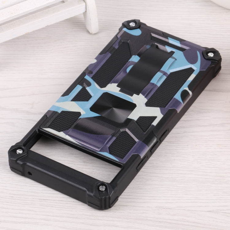 For Google Pixel 6a Camouflage Armor TPU + PC Magnetic Holder Phone Case