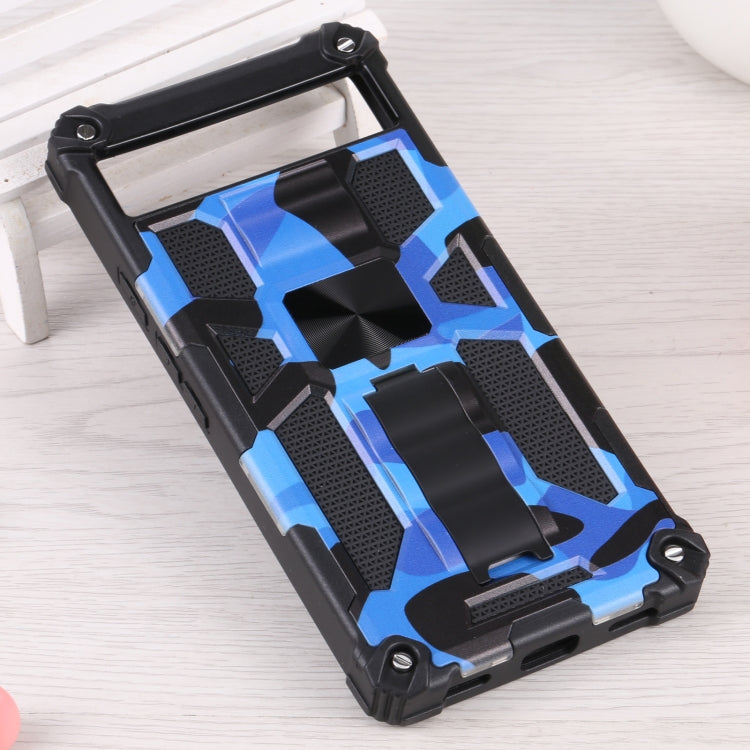 For Google Pixel 6a Camouflage Armor TPU + PC Magnetic Holder Phone Case