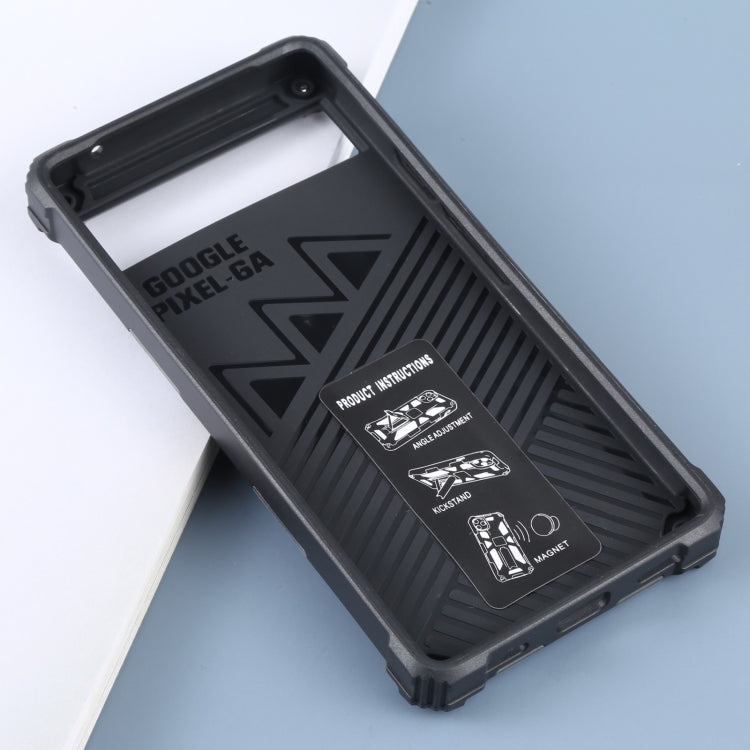 For Google Pixel 6a Camouflage Armor TPU + PC Magnetic Holder Phone Case