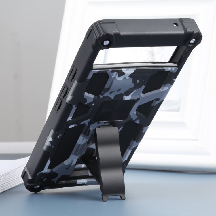For Google Pixel 6a Camouflage Armor TPU + PC Magnetic Holder Phone Case