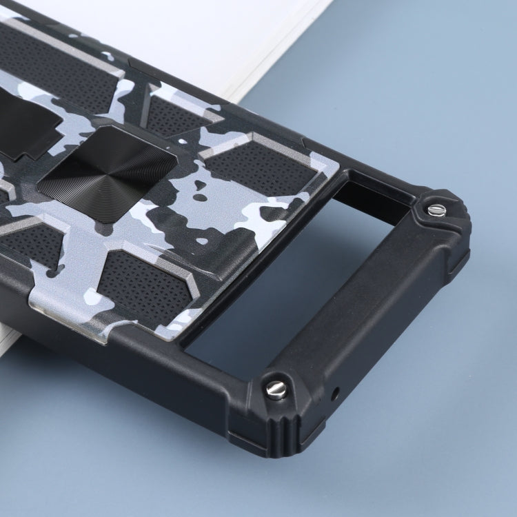 For Google Pixel 6a Camouflage Armor TPU + PC Magnetic Holder Phone Case