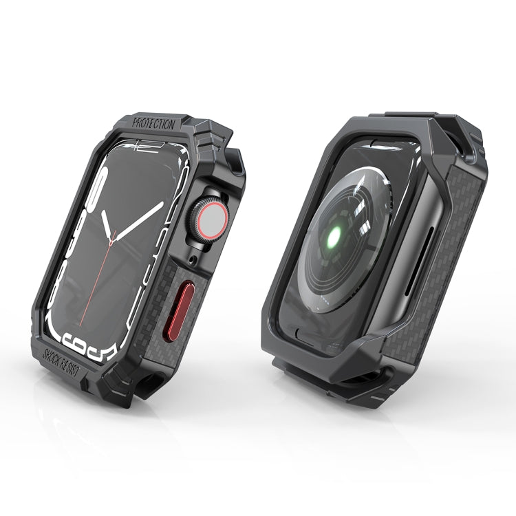 Carbon Fiber Contrast Color Protective Case For Apple Watch Series 8 / 7 41mm