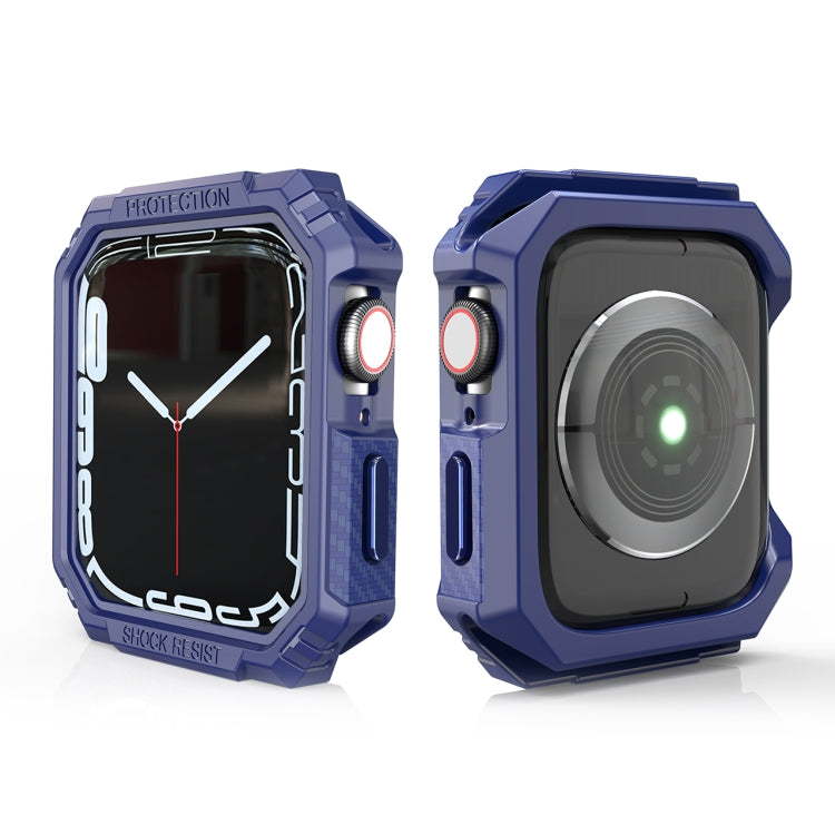 Carbon Fiber Contrast Color Protective Case For Apple Watch Series 8 / 7 41mm