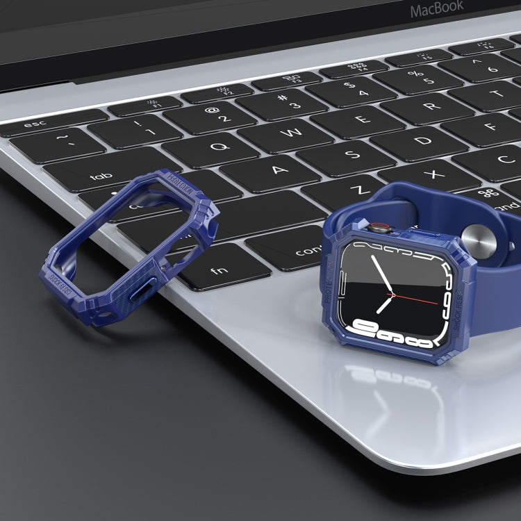 Carbon Fiber Contrast Color Protective Case For Apple Watch Series 8 / 7 41mm