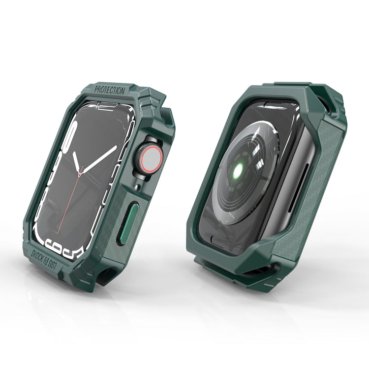 Carbon Fiber Contrast Color Protective Case For Apple Watch Series 8 / 7 41mm