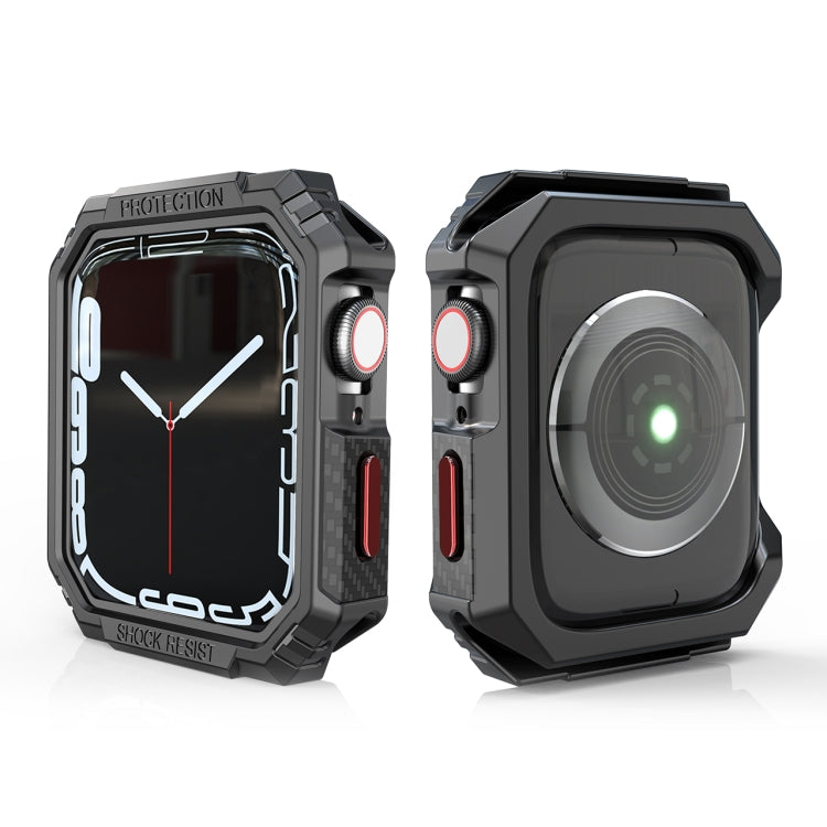 Carbon Fiber Contrast Color Protective Case For Apple Watch Series 8 / 7 45mm