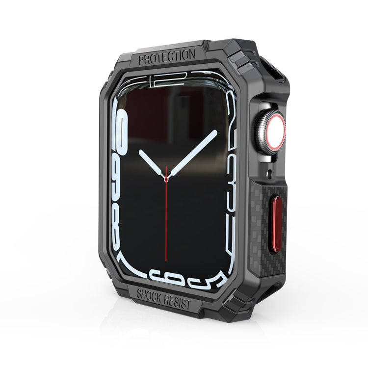Carbon Fiber Contrast Color Protective Case For Apple Watch Series 8 / 7 45mm